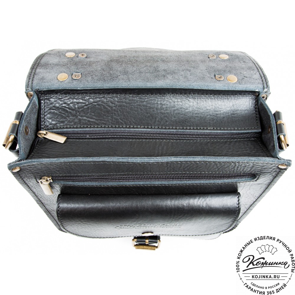 Кожаная  сумка "Виктория" (черная)