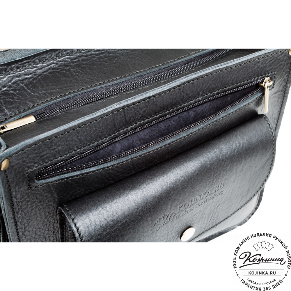 Кожаная  сумка "Виктория" (черная)