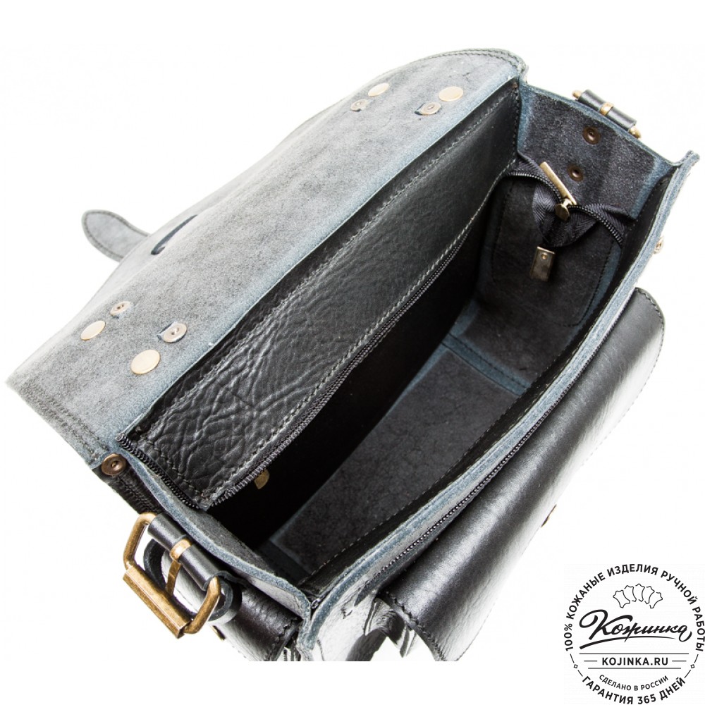 Кожаная  сумка "Виктория" (черная)