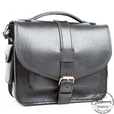 Кожаная  сумка "Виктория" (черная)