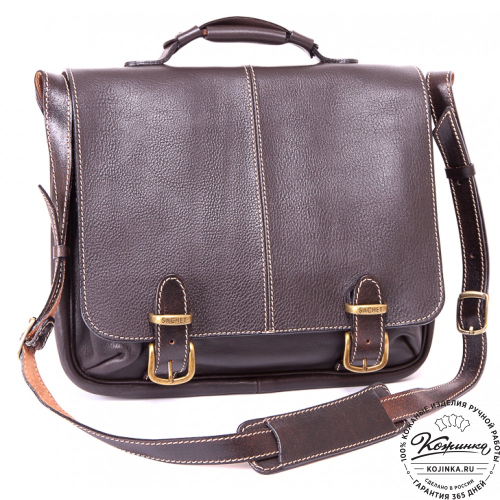 Кожаный портфель "Сорбонна" (темно-коричневый)
