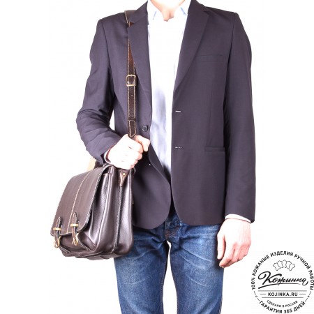 Кожаный портфель "Сорбонна" (темно-коричневый)