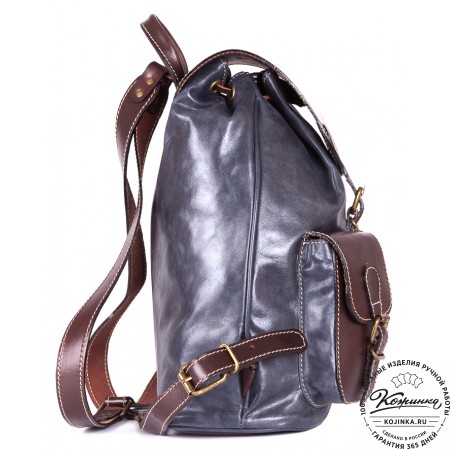 Кожаный рюкзак "Классик 2" (синий)
