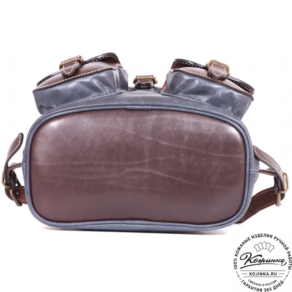 Кожаный рюкзак "Классик 2" (синий)