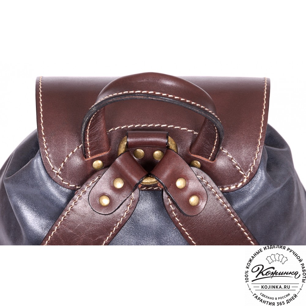 Кожаный рюкзак "Классик 2" (синий)