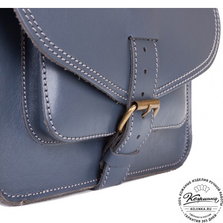 Кожаная  сумка "Виктория" (синяя)