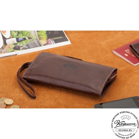 Кожаный клатч  Москва (коричневый)