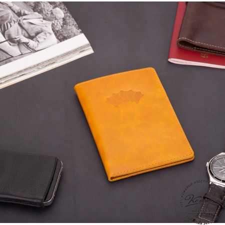 Кожаный бумажник водителя Турин (желтый)