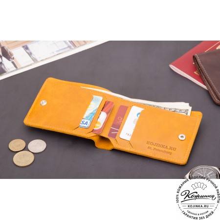 Кожаное портмоне Рим (желтое)