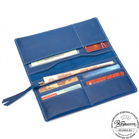 Кожаное портмоне Санкт-Петербург (синее)