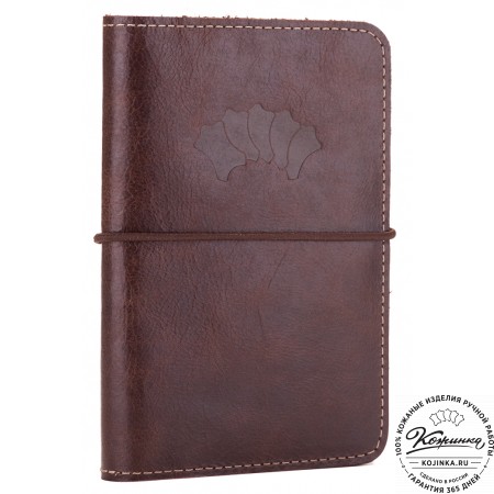 Кожаная обложка на паспорт Прага (коричневая)